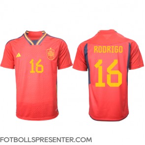 Spanien Rodri Hernandez #16 Hemma Matchtröja VM 2022 Kortärmad